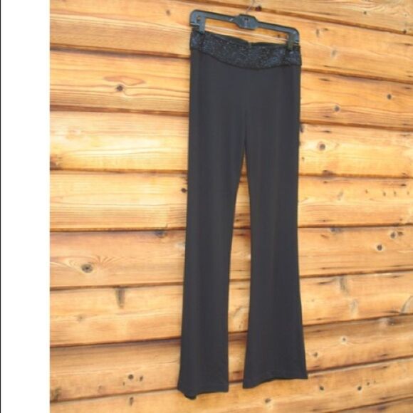 Black Flare Leg Knit Pants - Picture 2 of 6